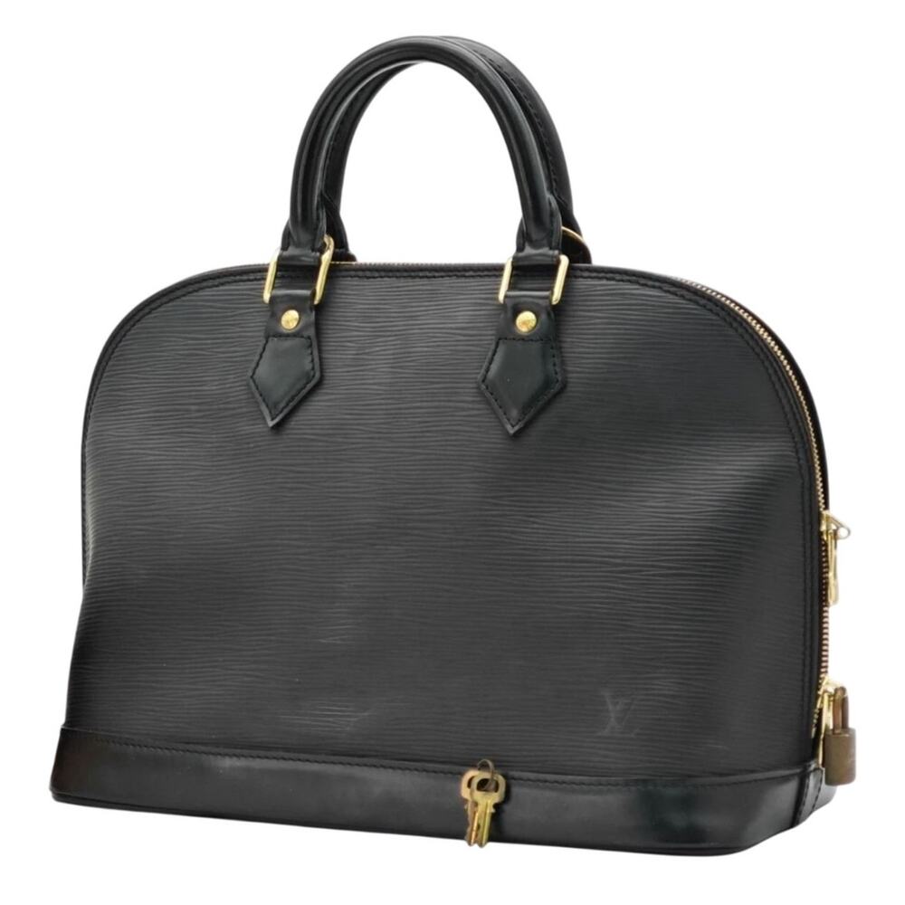 Louis Vuitton Alma PM Black Epi Leather Handbag Gold Hardware Vintage
